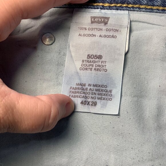 Levi’s 505 Men’s Straight Fit Blue Jeans 40x29 Classic Denim, GUC, Vintage Wash - Picture 5 of 12